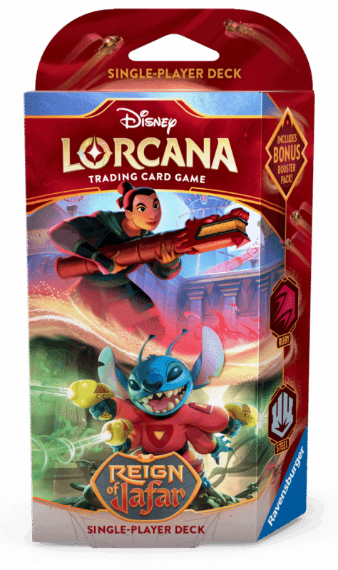 Disney Lorcana: Reign of Jafar Starter Deck - Ruby & Steel (Mulan & Stitch) Pre-order